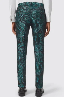 Adichie Slim Fit Green Jacquard Suit