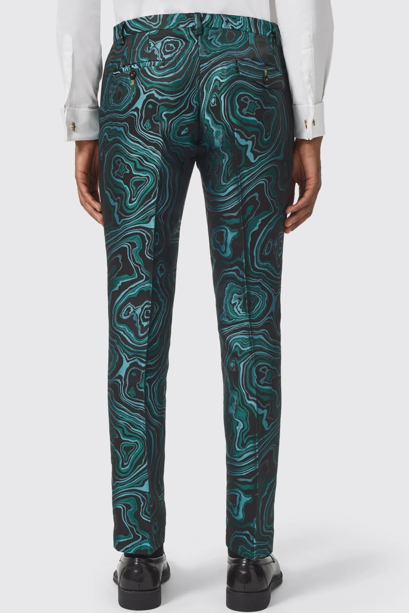 Adichie Slim Fit Green Jacquard Suit