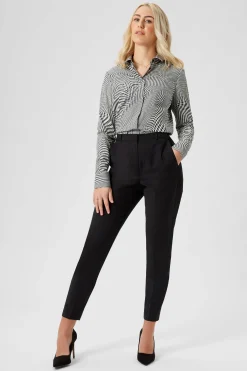 Amoros Skinny Fit Black Patterned Cotton Shirt