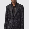 Angelou Slim Fit Black Jacket