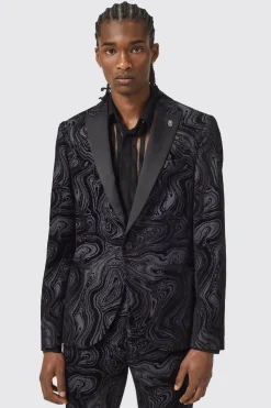 Angelou Slim Fit Black Jacket