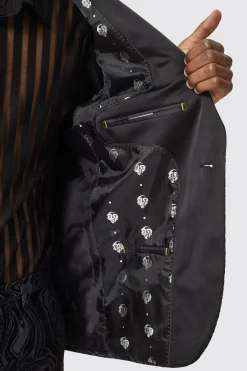 Angelou Slim Fit Black Jacket