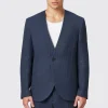 Anthony Oversized Navy Waffle Knit Cotton Jacket