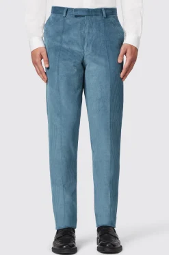 Aston Slim Fit Blue Corduroy Trousers