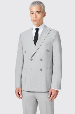 Atkinson Slim Fit Grey Double Breasted Jacket