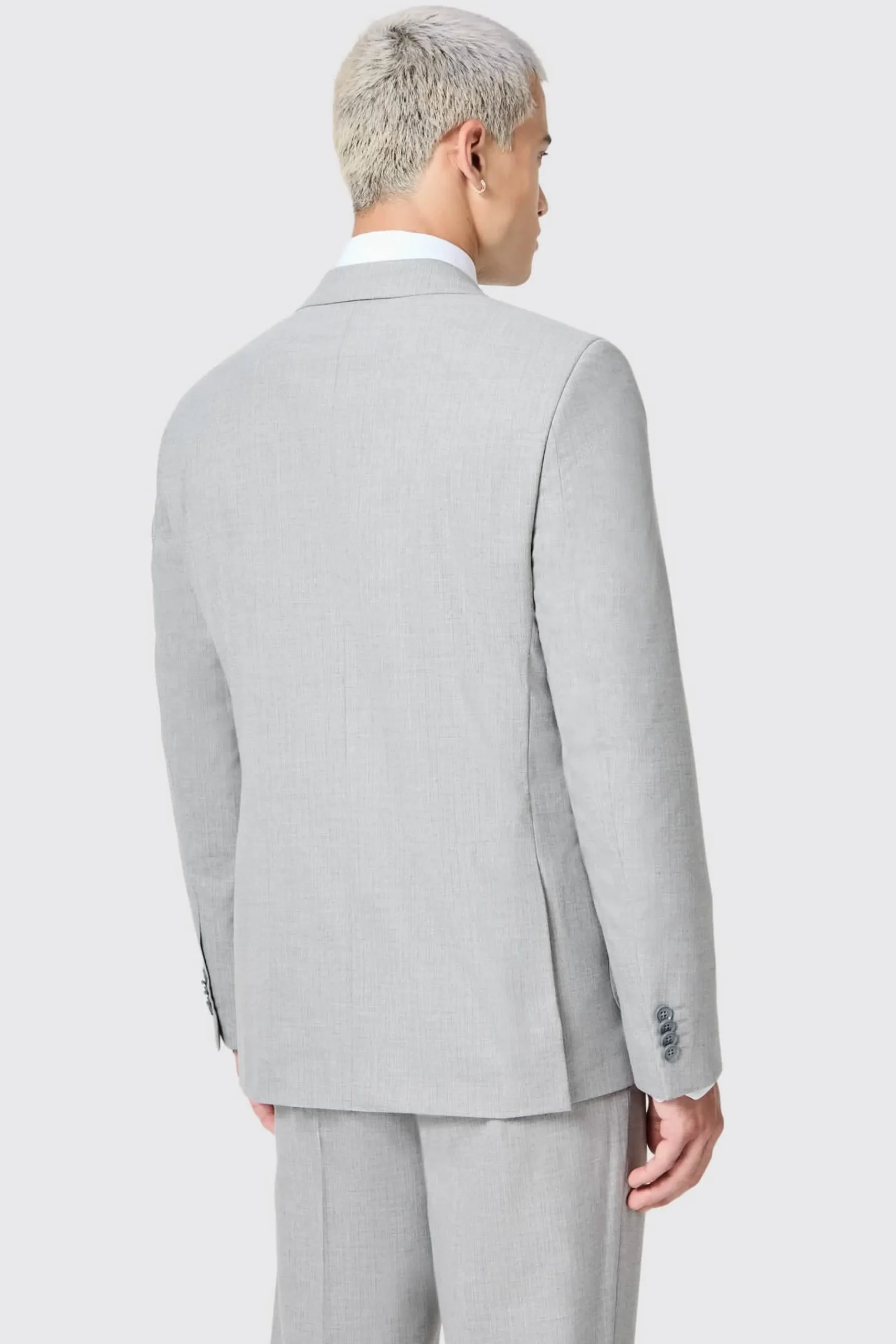 Atkinson Slim Fit Grey Double Breasted Jacket