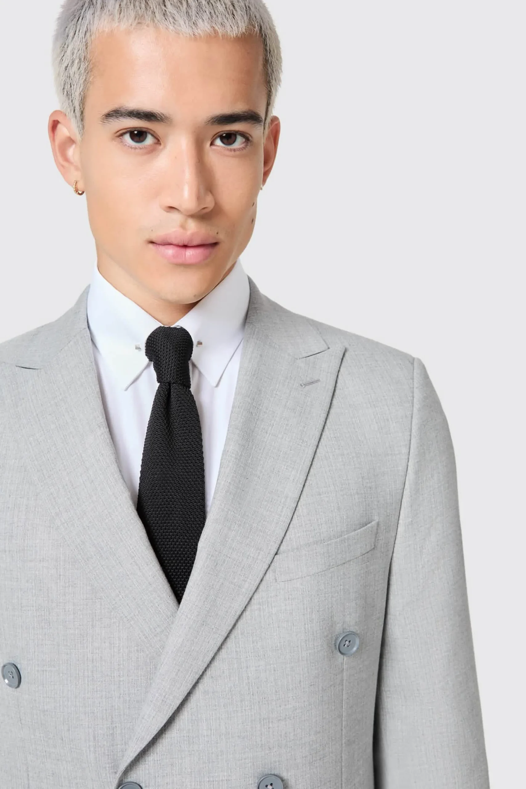 Atkinson Slim Fit Grey Double Breasted Jacket