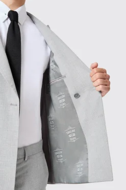 Atkinson Slim Fit Grey Double Breasted Jacket