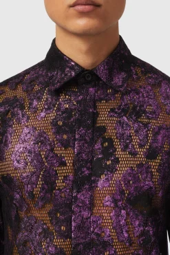 Baldwin Slim Fit Floral Pink Shirt
