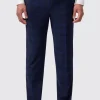 Barlow Slim Fit Navy Wool Check Trousers