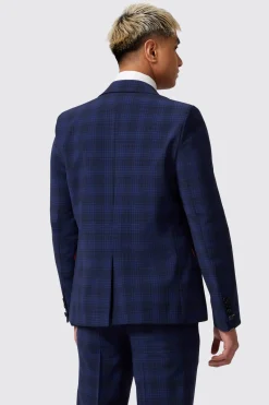 Barlow Slim Fit Navy Wool Check Suit