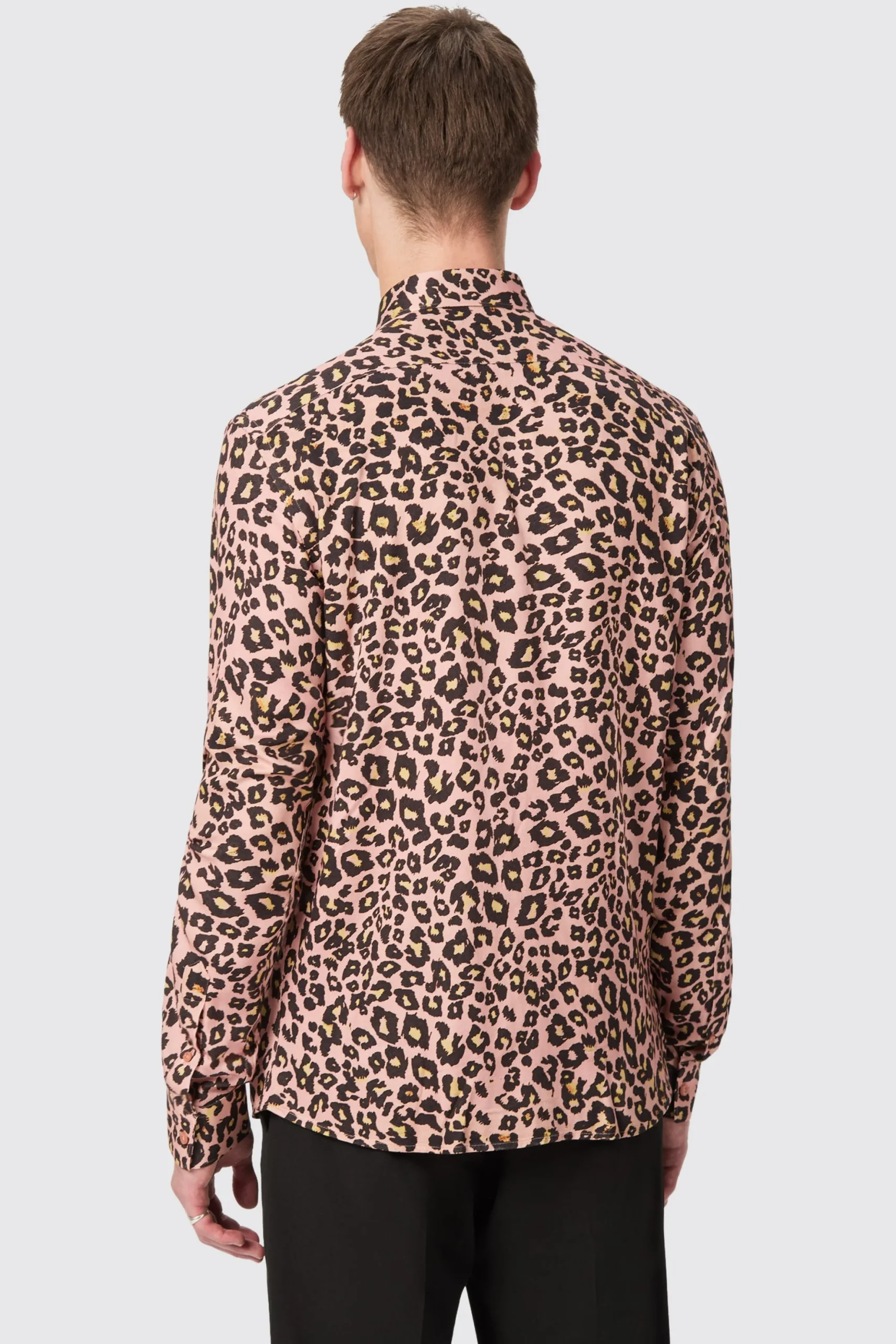 Bia Slim Fit Pink Leopard Print Cotton Shirt