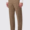 Blackwood Slim Fit Brown Check Trousers