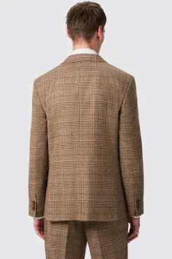 Blackwood Slim Fit Brown Check Double Breasted Suit