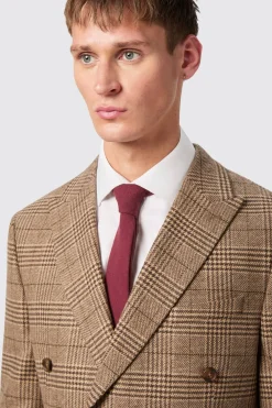 Blackwood Slim Fit Brown Check Double Breasted Suit