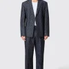 Blugi Slim Fit Blue Denim Heart Flocked Cotton Suit