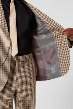 Blythe Slim Fit Beige Check Suit