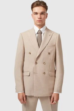 Bresnan Slim Fit Neutral Double Breasted Jacket
