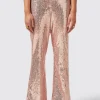 Caladium Slim Fit Pink Sequin Trouser