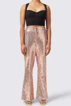 Caladium Slim Fit Pink Sequin Suit