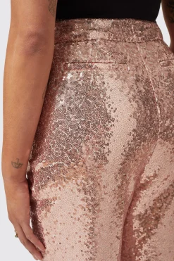 Caladium Slim Fit Pink Sequin Suit