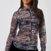 Caples Slim Fit Blue Mesh Shirt