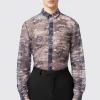 Caples Slim Fit Blue Mesh Shirt