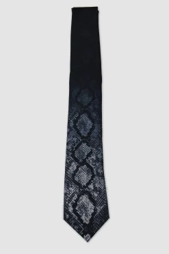 Carrol Black Snake Print Tie