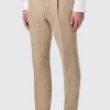 Cornwall Slim Fit Beige Pinstripe Trousers