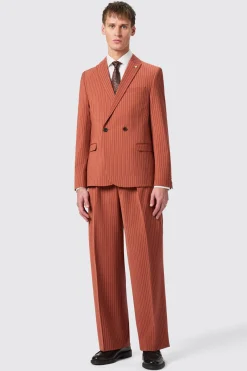 Cortese Oversized Burnt Orange Pinstripe Suit