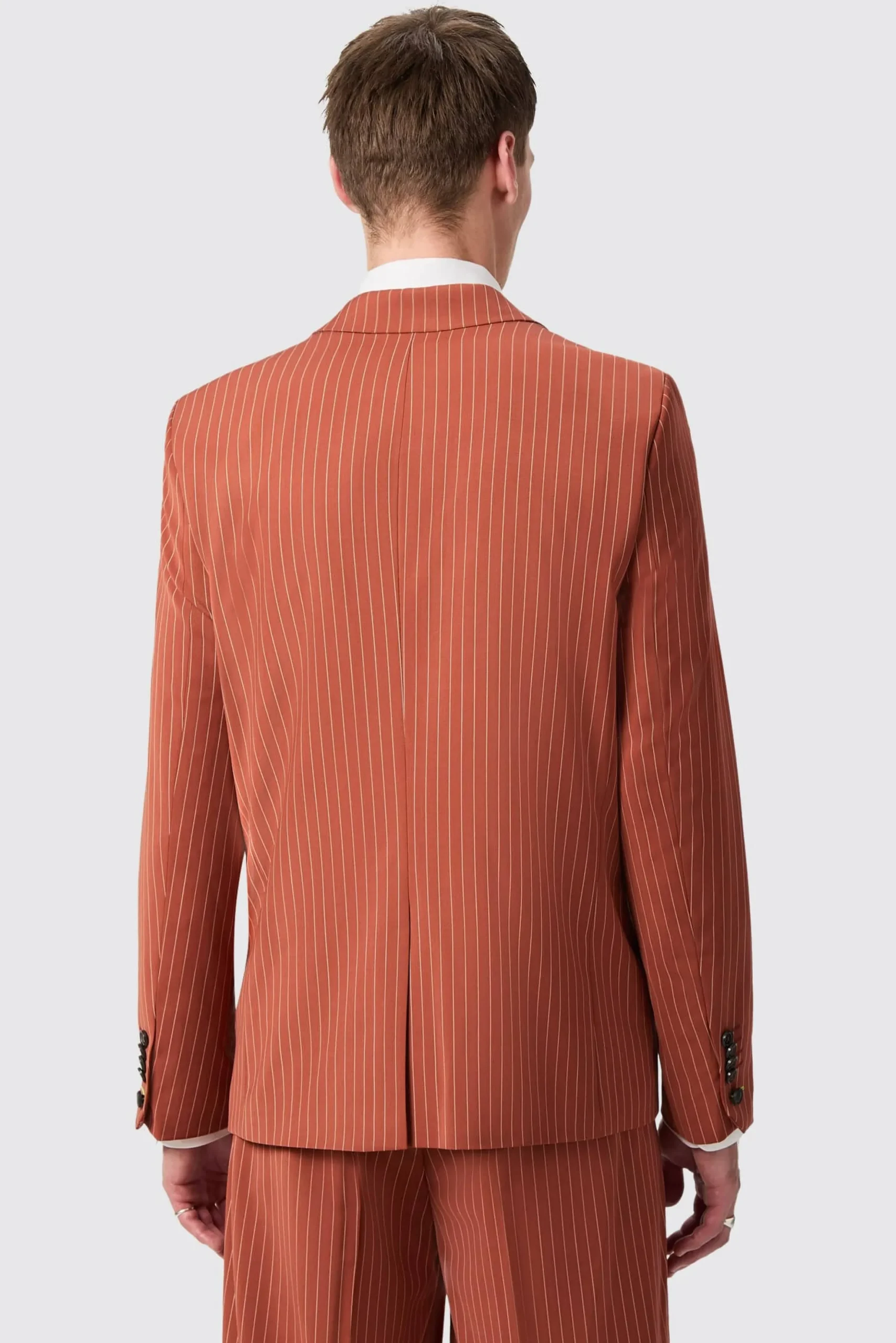 Cortese Oversized Burnt Orange Pinstripe Jacket
