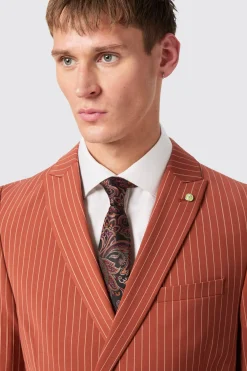 Cortese Oversized Burnt Orange Pinstripe Suit