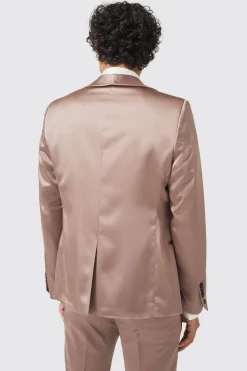 Draco Skinny Fit Rose Gold Sateen Suit