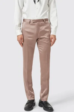 Draco Skinny Fit Rose Gold Sateen Suit