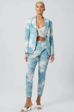 Dresden Skinny Fit Blue Floral Cotton Jacket