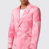 Drogba Oversized Pink Abstract Cotton Jacket