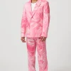 Drogba Oversized Pink Abstract Cotton Suit