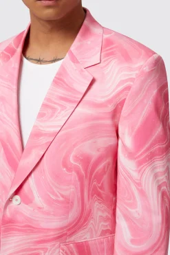 Drogba Oversized Pink Abstract Cotton Jacket