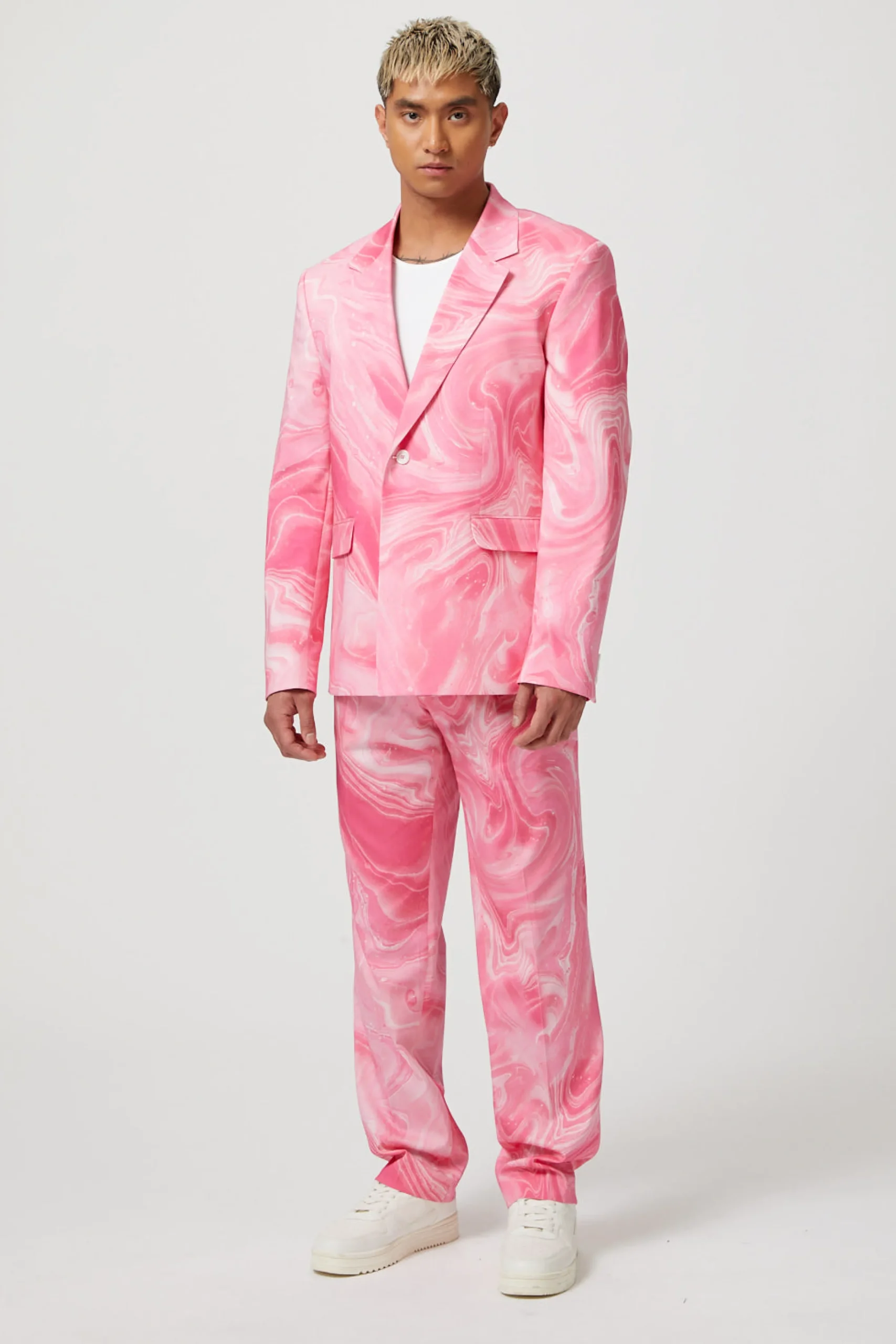 Drogba Oversized Pink Abstract Cotton Trousers