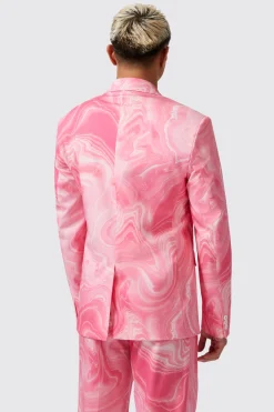 Drogba Oversized Pink Abstract Cotton Suit