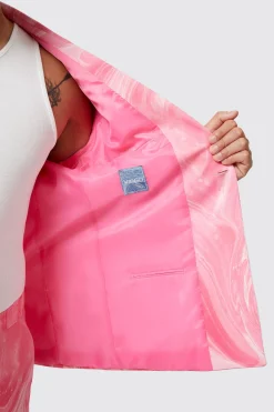 Drogba Oversized Pink Abstract Cotton Suit