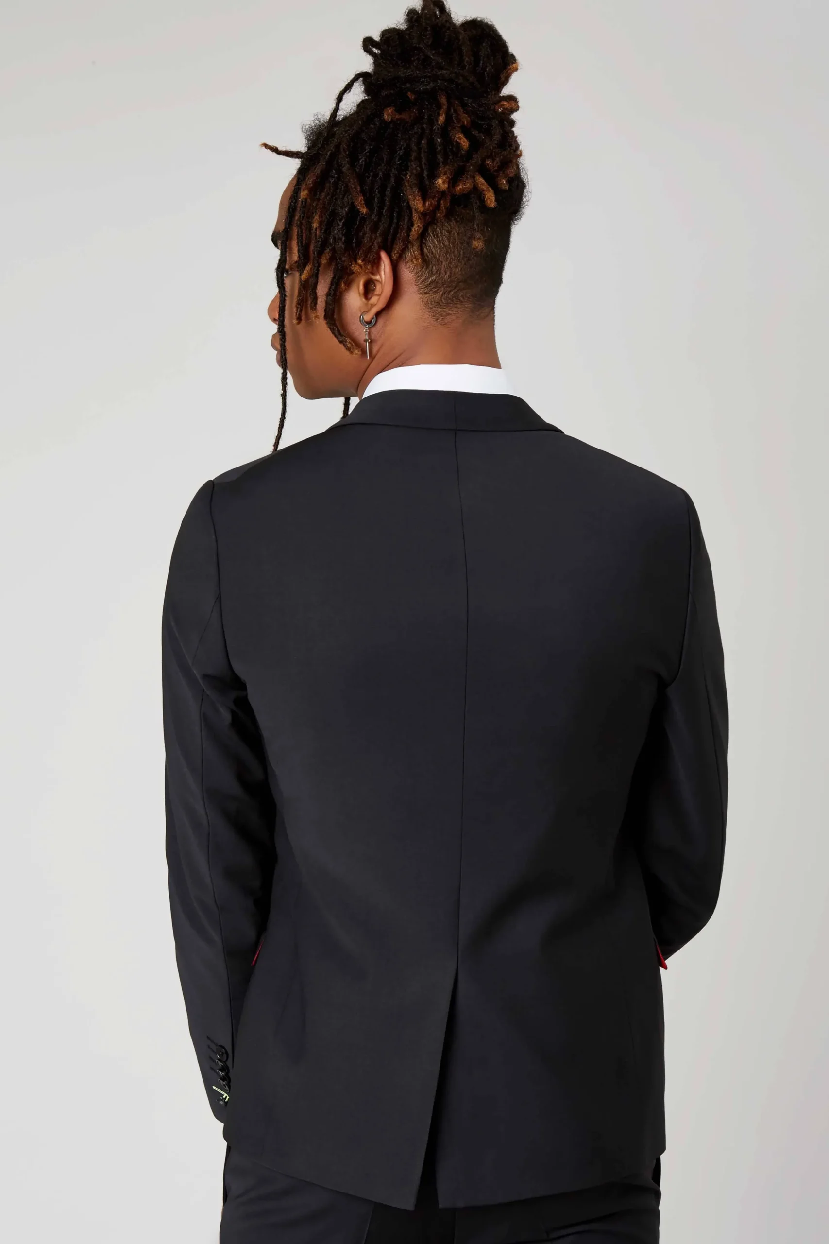 Ellroy Skinny Fit Black Wool Suit