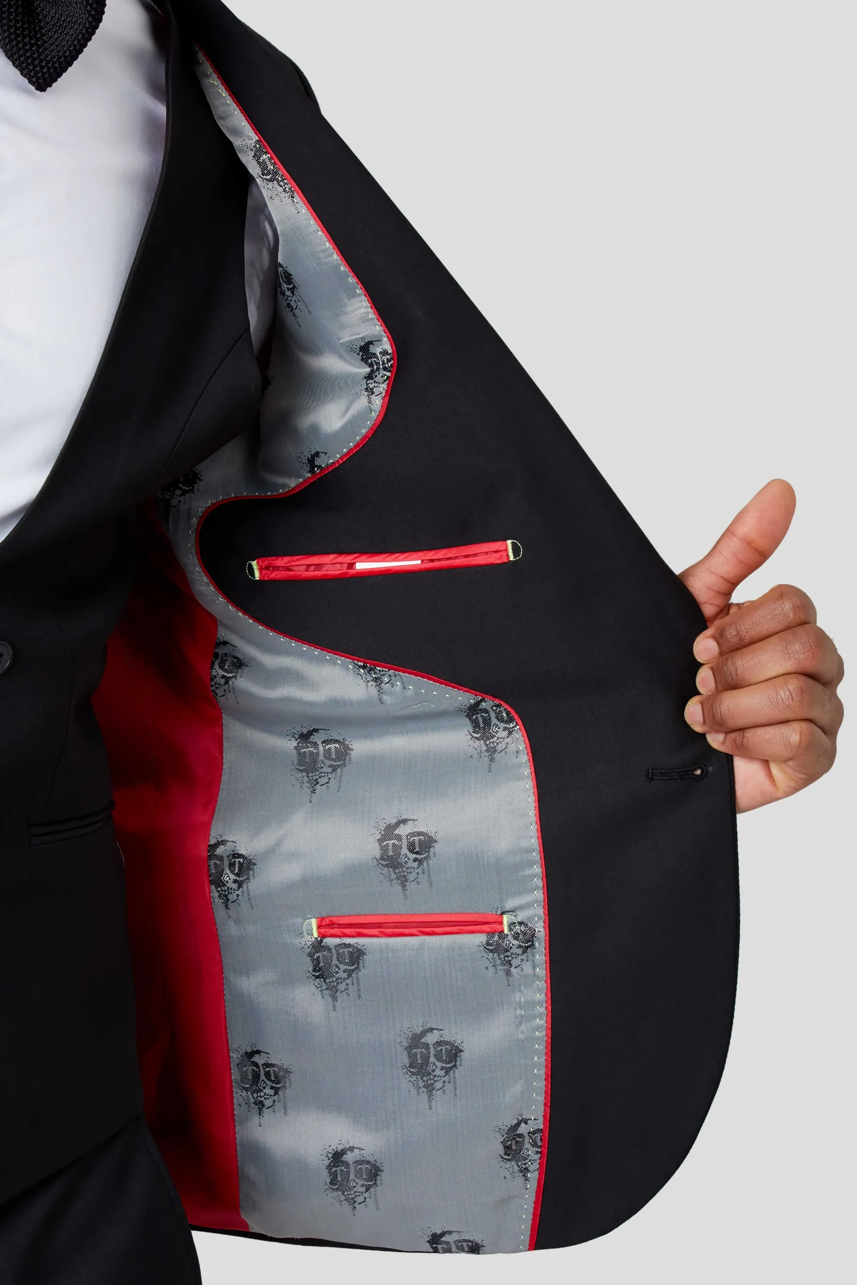 Ellroy Skinny Fit Black Wool Suit