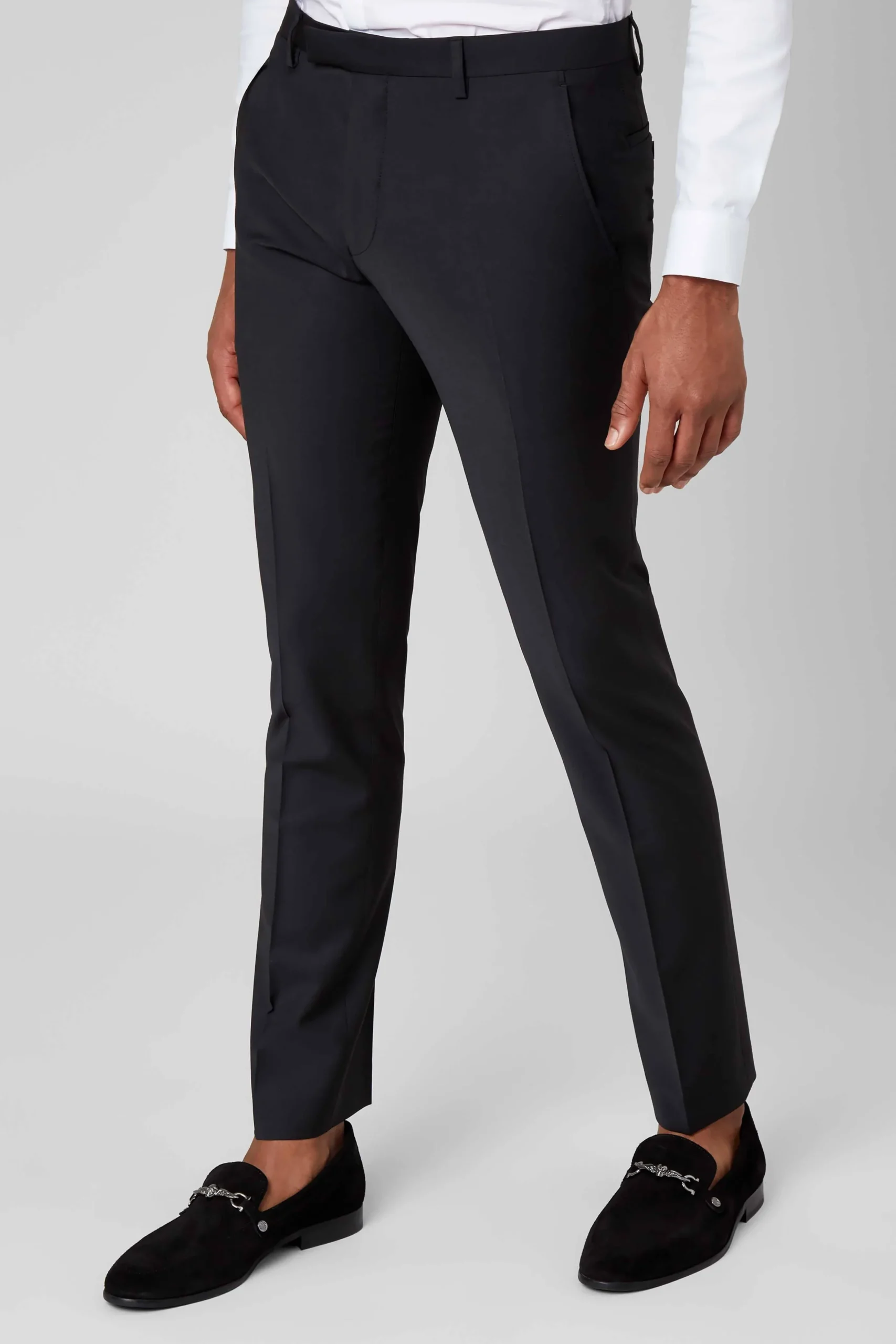 Ellroy Skinny Fit Black Wool Suit