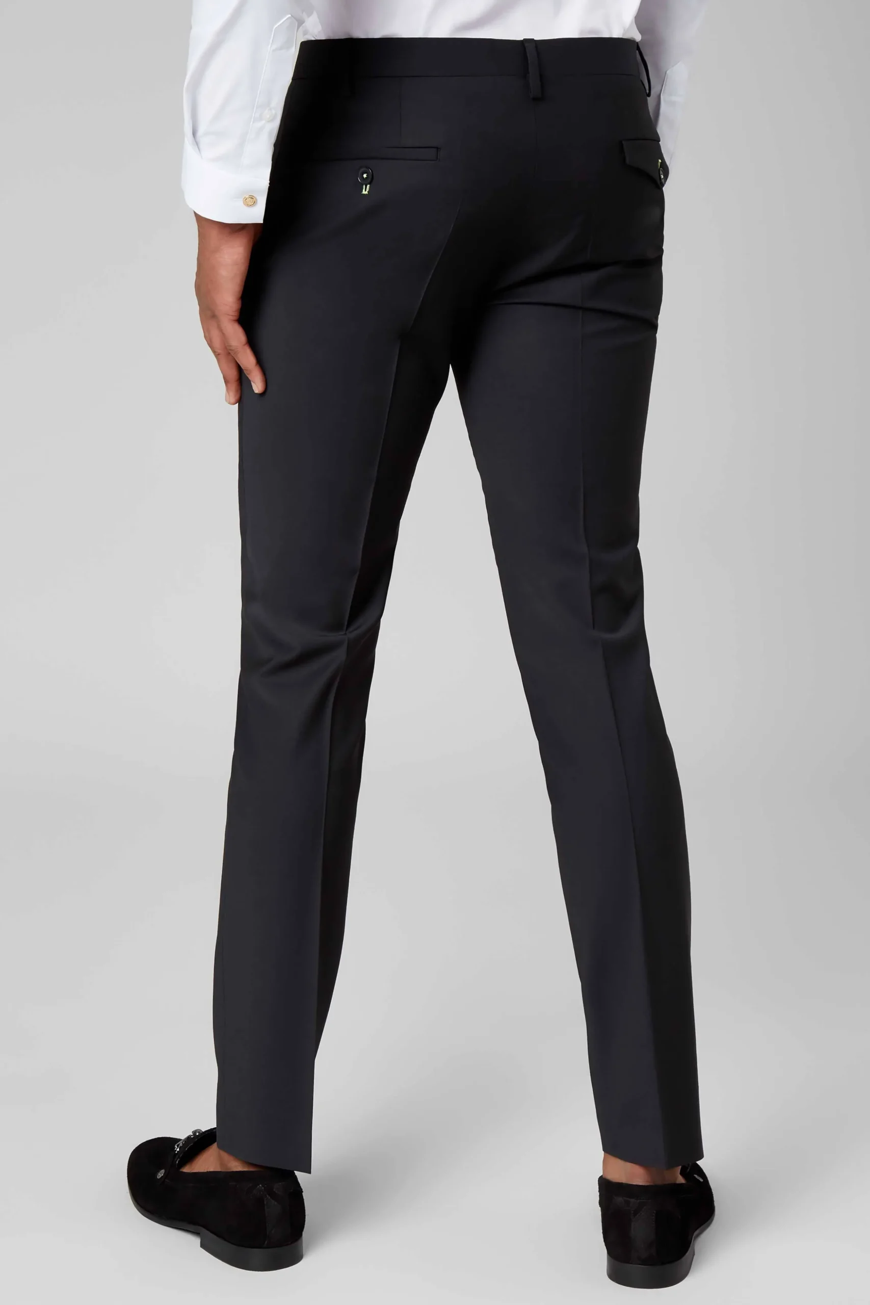 Ellroy Skinny Fit Black Wool Suit