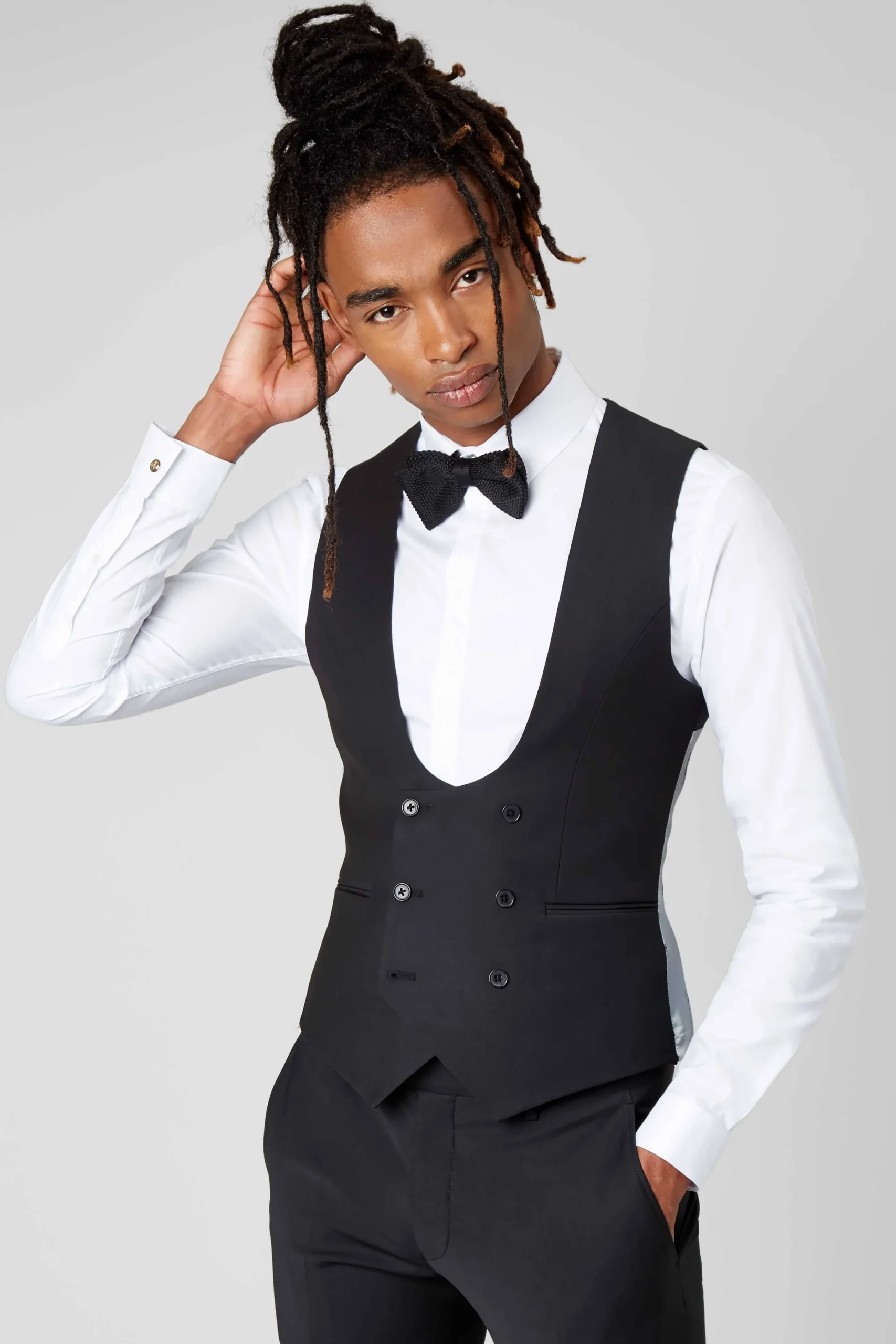 Ellroy Skinny Fit Black Wool Suit