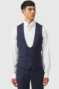 Ellroy Skinny Fit New Navy Waistcoat