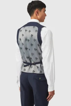 Ellroy Skinny Fit New Navy Waistcoat