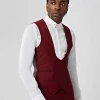 Ellroy Skinny Fit Red Wool Waistcoat