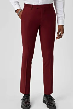 Ellroy Skinny Fit Red Wool Suit